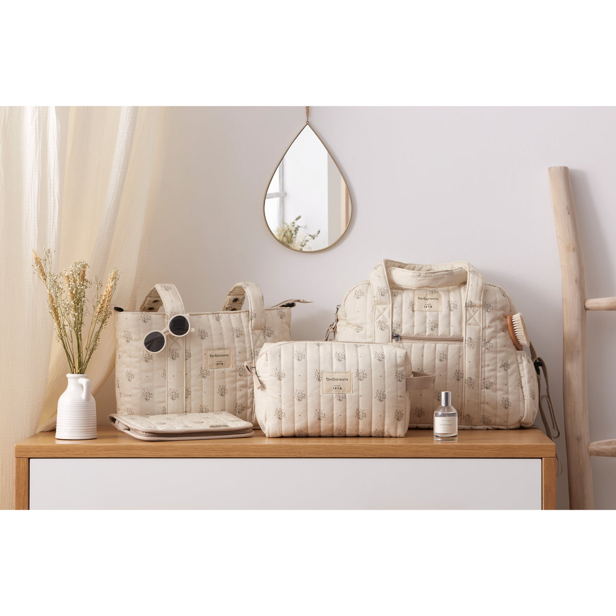 Bolso pañalera cambiador Cornelia beige Bimbidreams