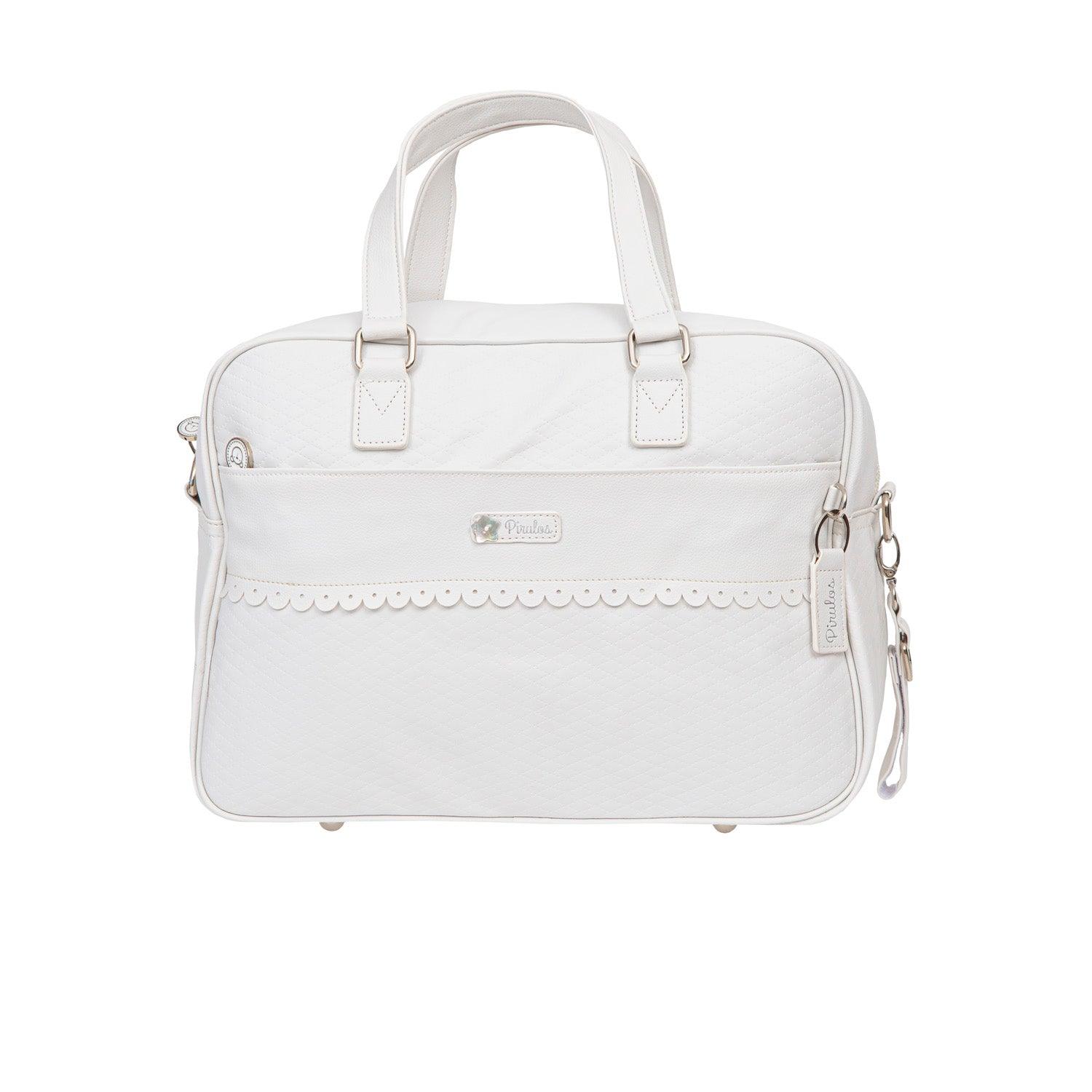 Bolso Pañalera Con Cambiador Rombos Blanco Bimbidreams