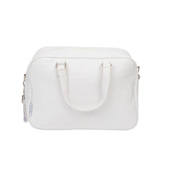 Bolso Pañalera Con Cambiador Rombos Blanco Bimbidreams Asas