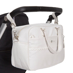 Bolso Pañalera Con Cambiador Rombos Blanco Bimbidreams Coche