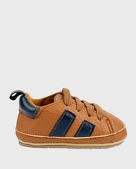 Tenis Sin Suela Cordones Café Oscuro Niños