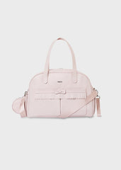 Bolso Pañalera Flecos Baby Pink