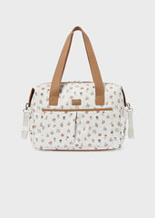 Bolso Pañalera Estampado Flores Blanco Mayoral Asas