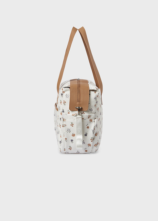 Bolso Pañalera Estampado Flores Blanco Mayoral Clip