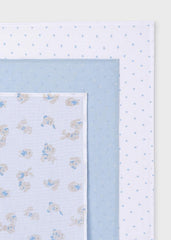Set 3 Muselinas Conejo Rombos Azul Mayoral Estampado