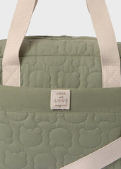 Bolso Pañalera Acolchado Osos Verde