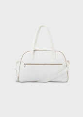 Bolso Pañalera Detalle Moño Blanco