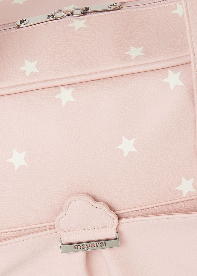 Bolso Pañalera De Estrellas Rosa Mayoral Detalles