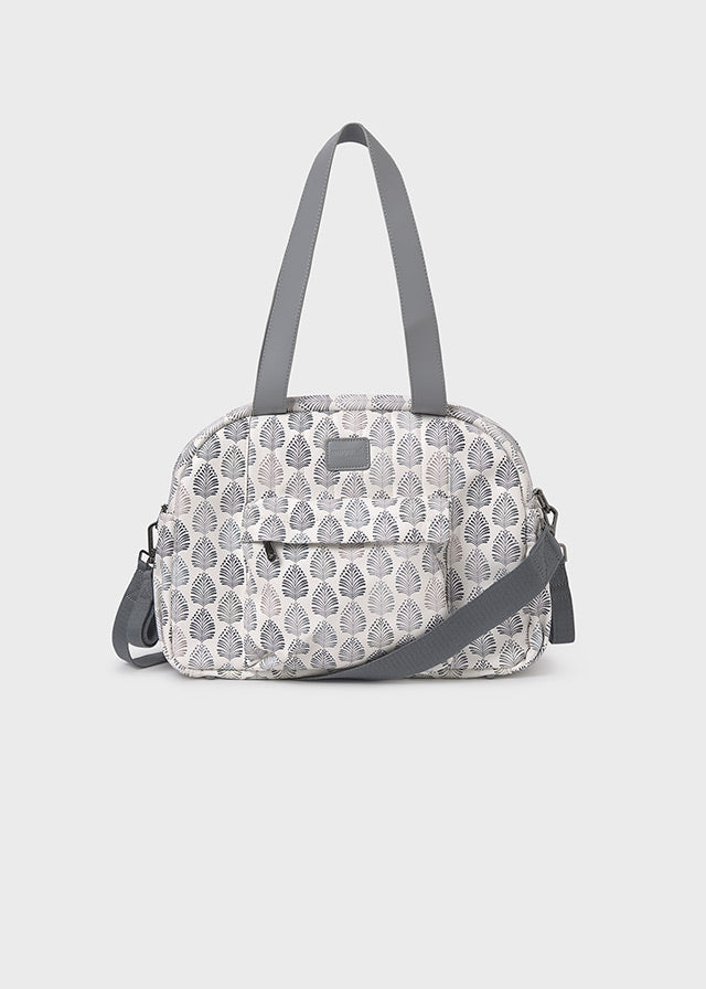 Bolso Pañalera Estampado Hojas Gris Mayoral