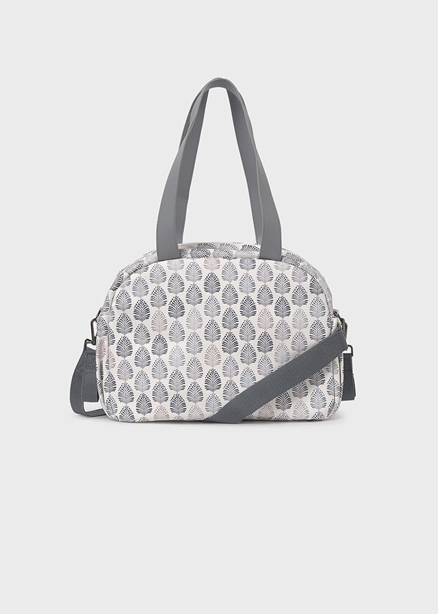 Bolso Pañalera Estampado Hojas Gris Mayoral estilo 