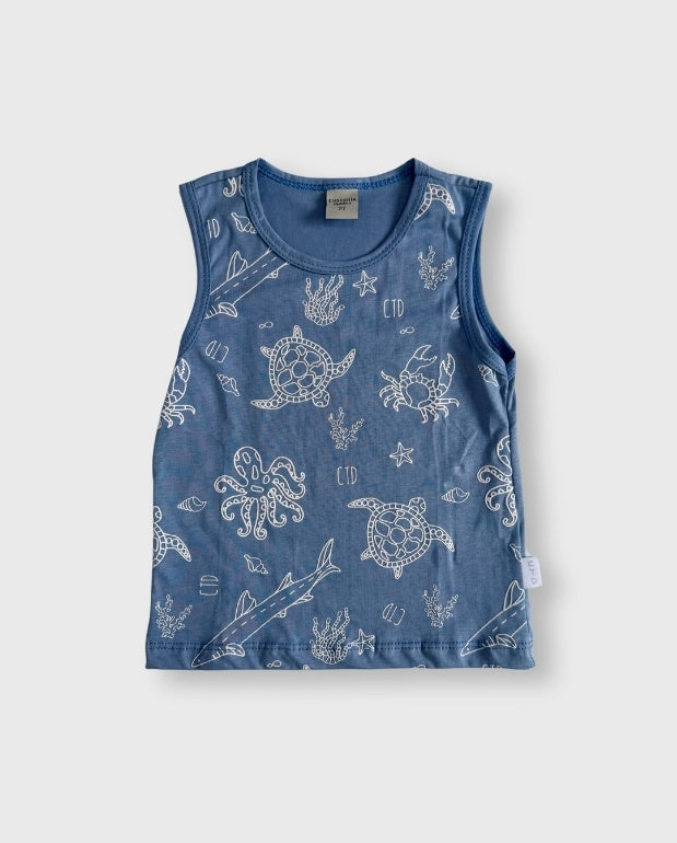 Camiseta Esqueleto Animales del Mar Blue
