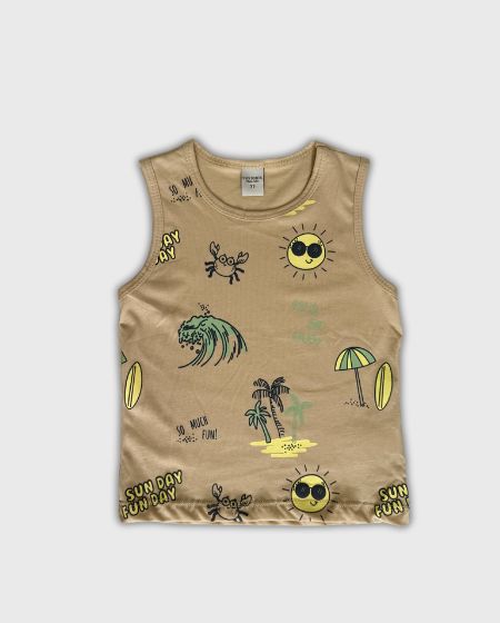 Camiseta Esqueleto Estampado Playa Arena