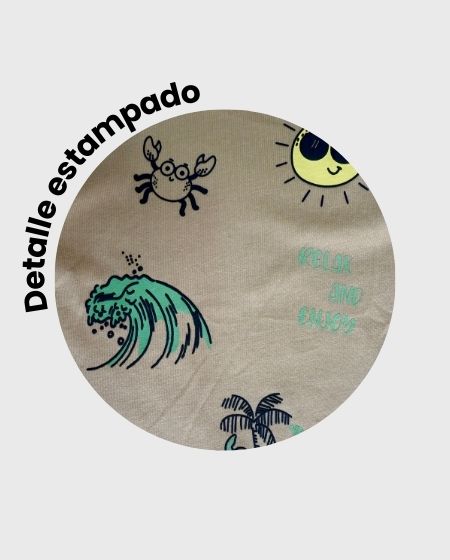 Camiseta Esqueleto Estampado Playa Cangrejo