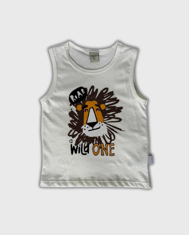 Camiseta Esqueleto Estampado Leon