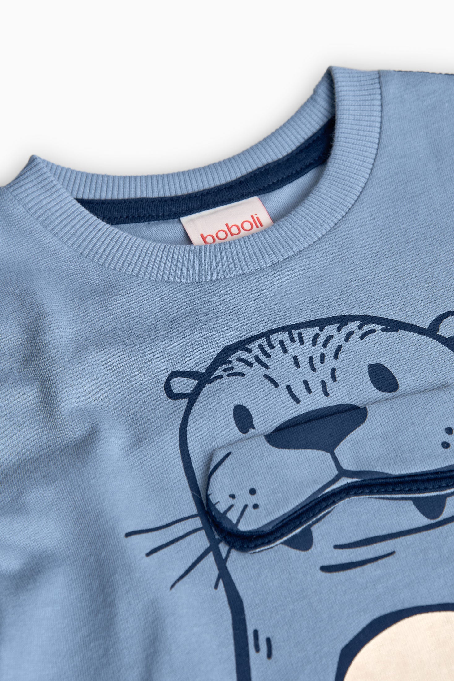 Camiseta Interactiva Nutria Azul Boboli Detalle