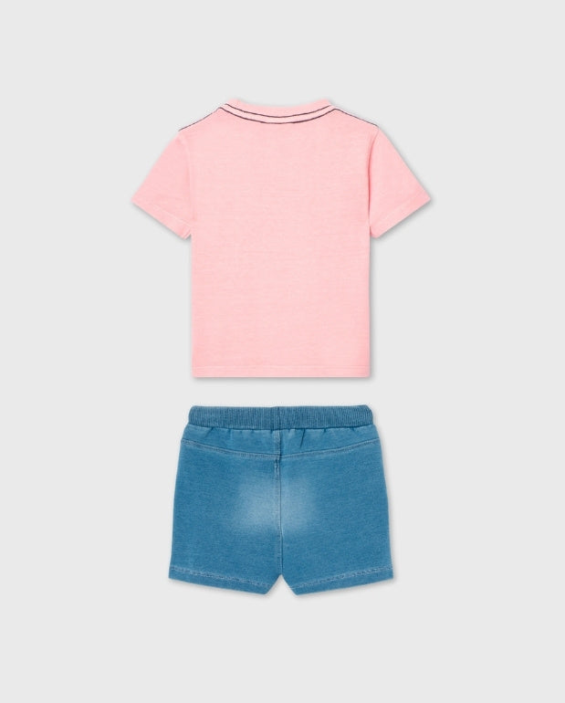 Conjunto Bermuda Estampado Rosa Boboli Niño