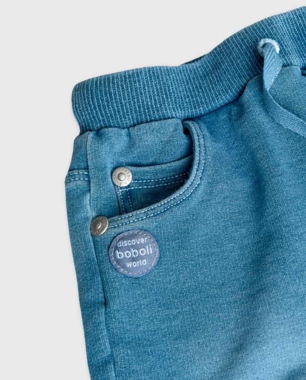 Conjunto Bermuda Estampado Rosa Boboli Demin