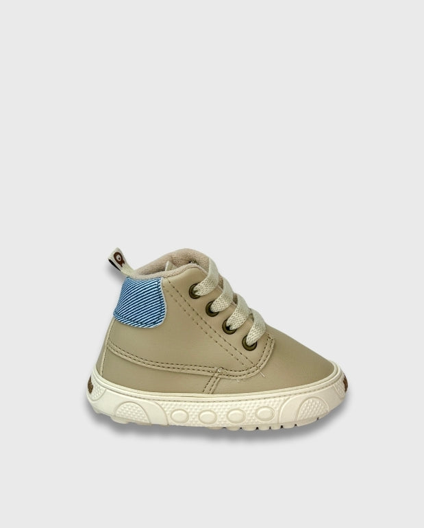Tenis Bota Niño Beige Melosos Estilo