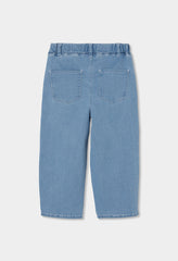 Pantalón Bordado Flores Denim Claro Boboli estilo