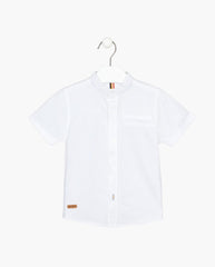 Camisa Manga Corta Blanca Cuello Mao