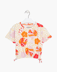 Blusa Estampada Flores Naranja