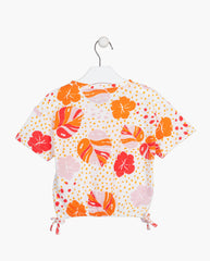 Blusa Estampada Flores Naranja