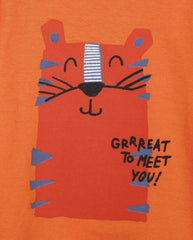 Camiseta Estampado Tigre Naranja