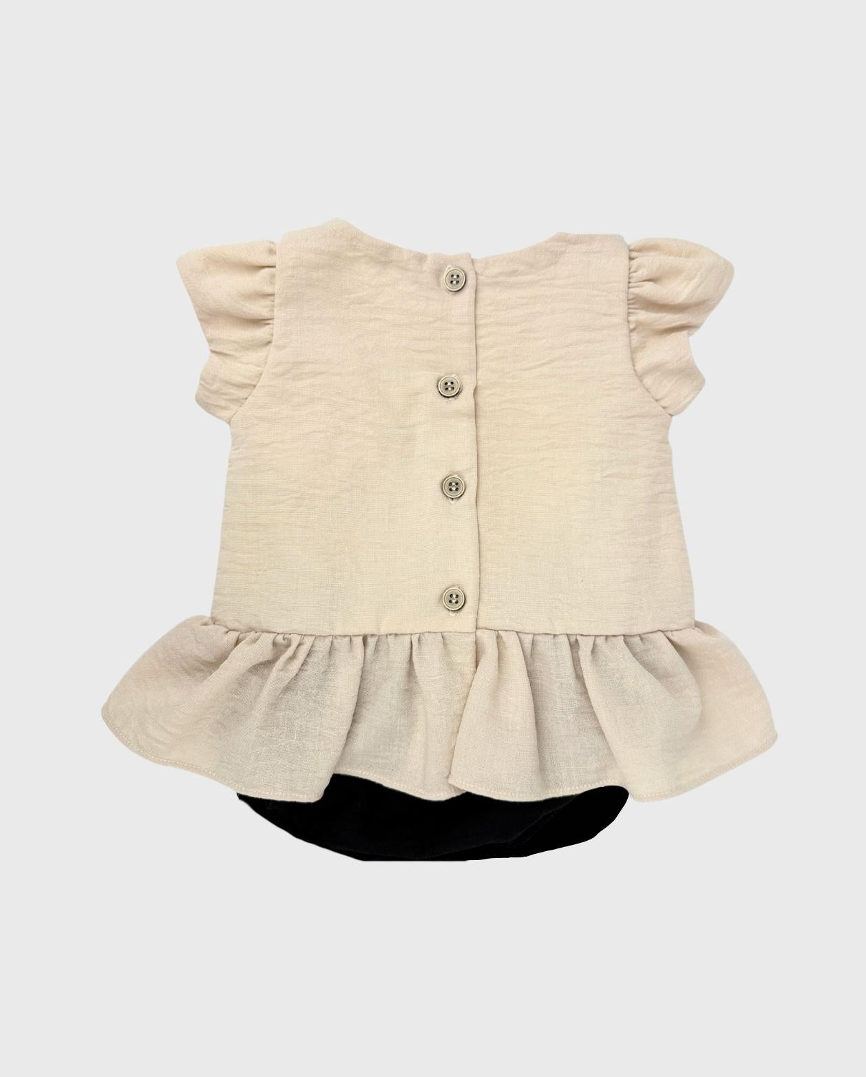 Conjunto Blusa Moños y Cubre Pañal Bebé Niña Verano