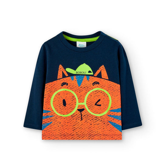 Camiseta Manga Larga Gatico Azul