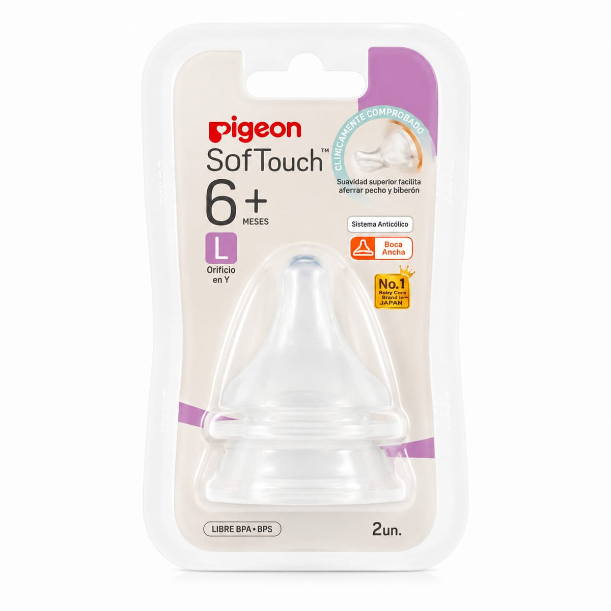 Set 2 Tetinas 6m+ SotTouch Pigeon