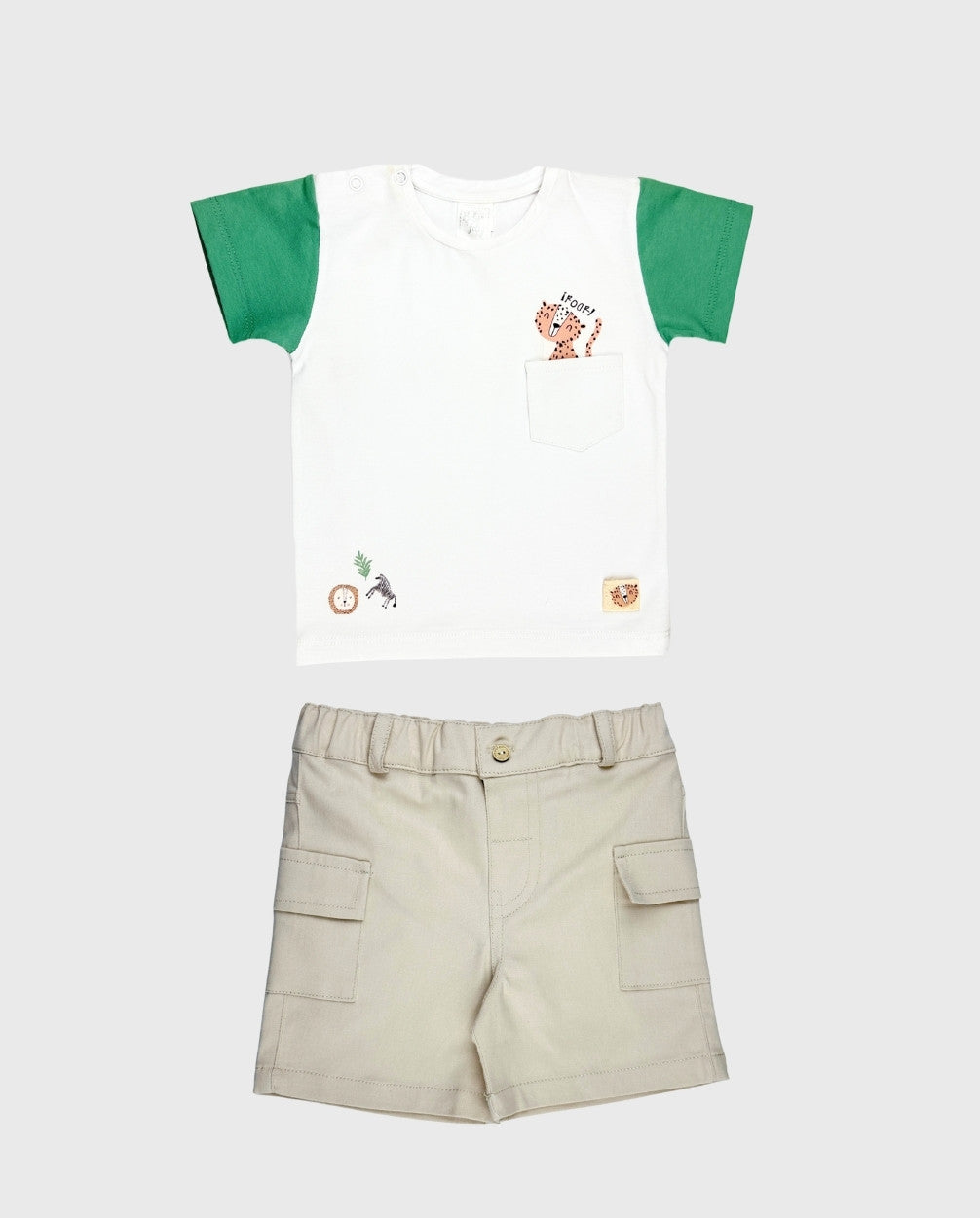 Conjunto Camiseta Bolsillo Verde 100% Algodón Lion