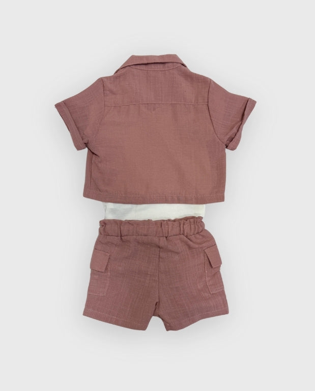 Conjunto Short Lino Bolsillos Lino