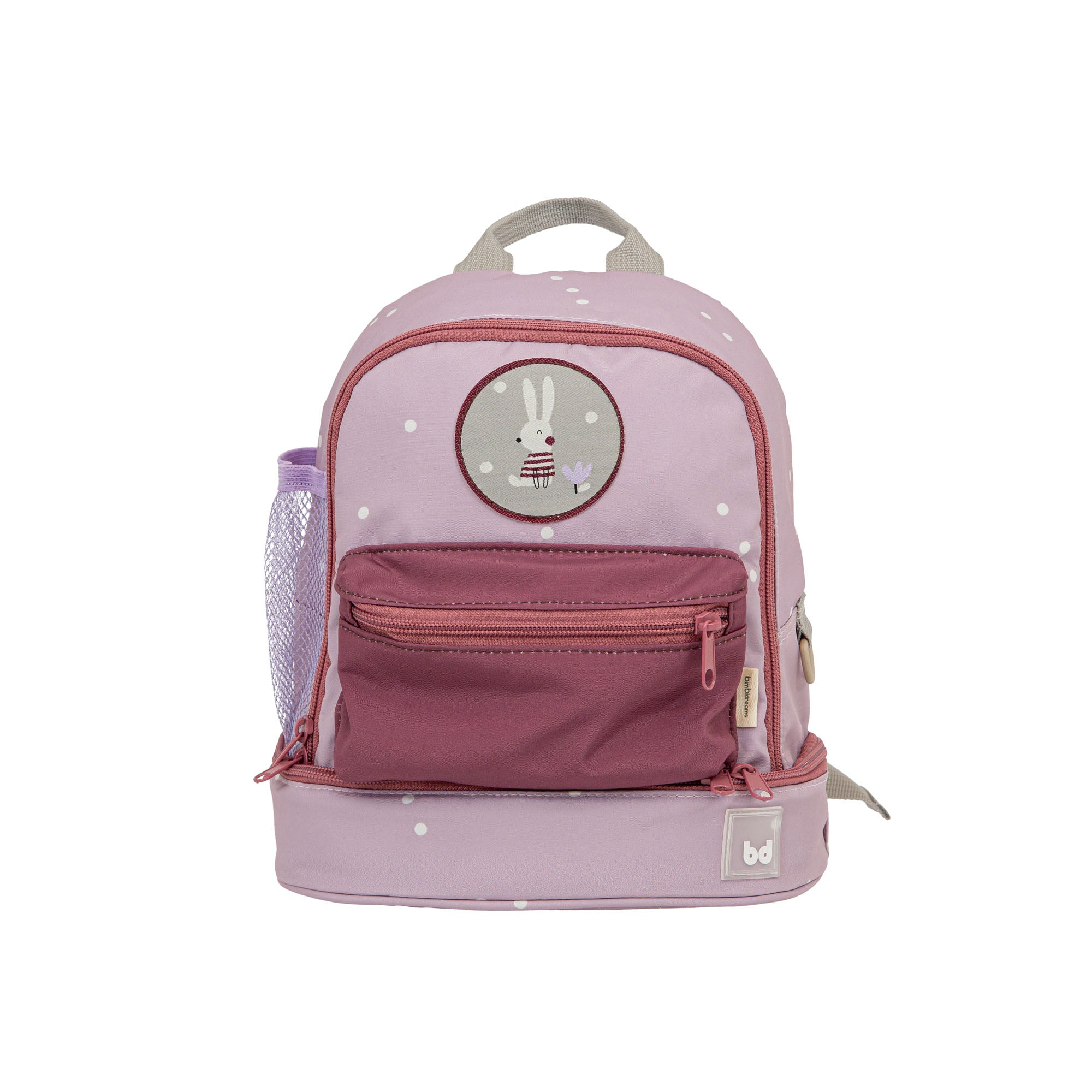 Mochila infantil lila bolsita a juego