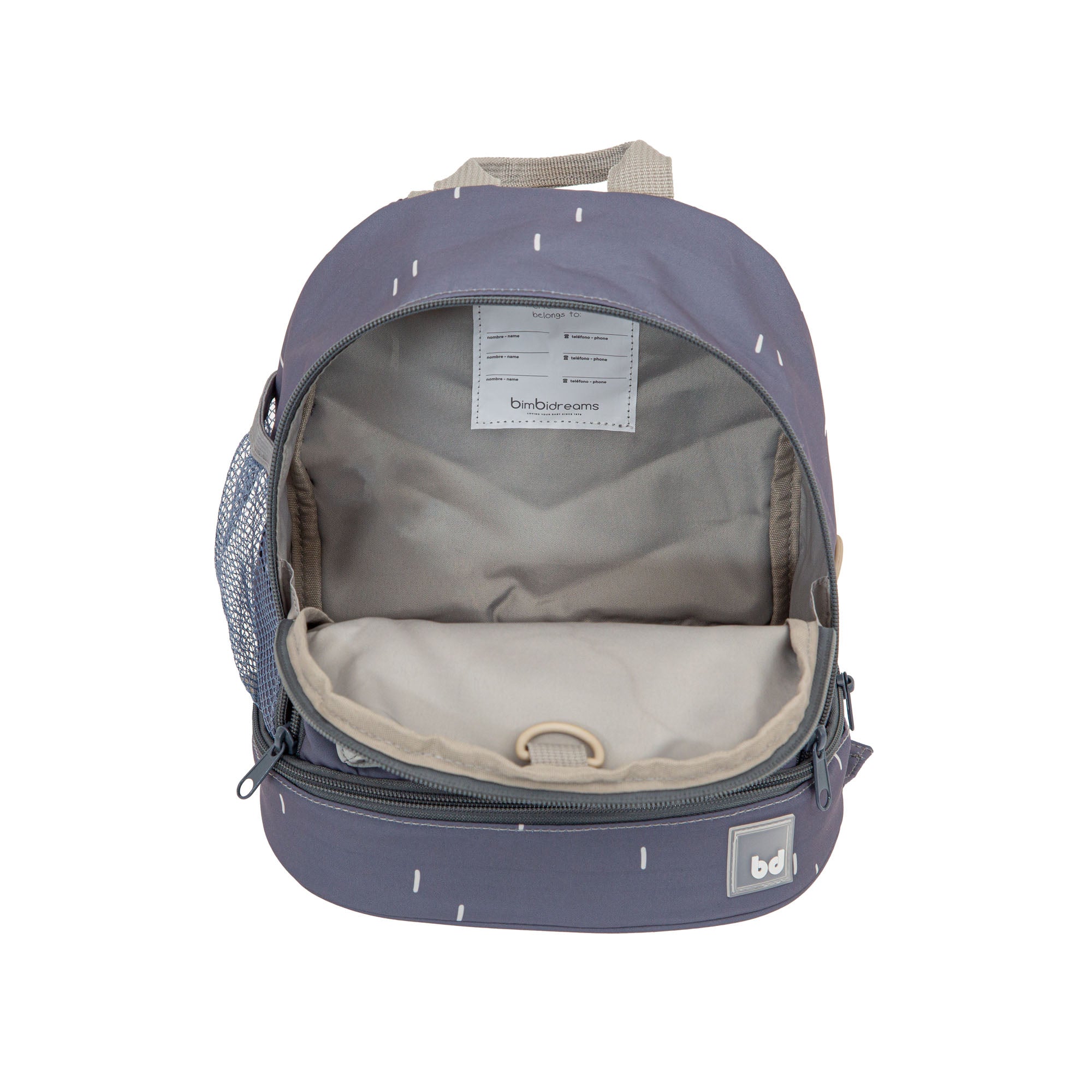Tirantes acolchados mochila infantil elefante gris
