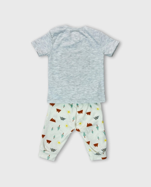 Conjunto Pantalon Camiseta Gris Moda