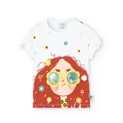 Camiseta Estampado Gafas Flores