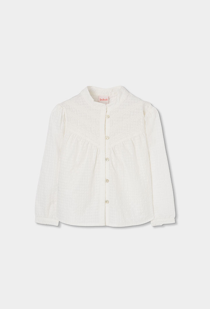 Blusa Manga Larga Detalle Bordado Blanco Boboli