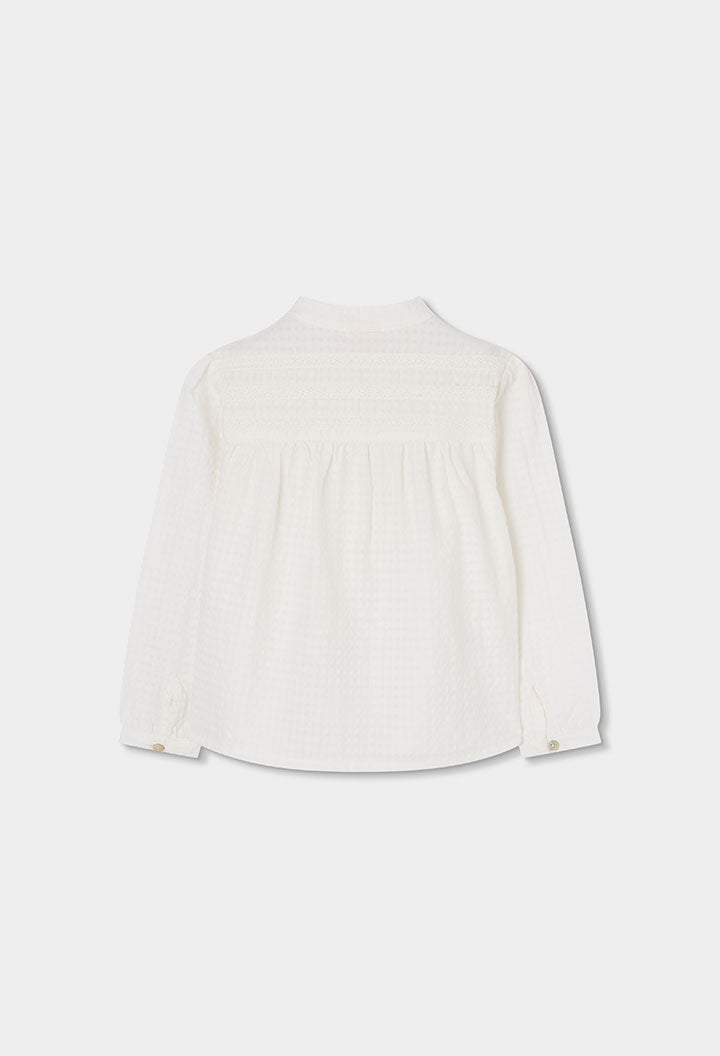 Blusa Manga Larga Detalle Bordado Blanco Boboli estilo
