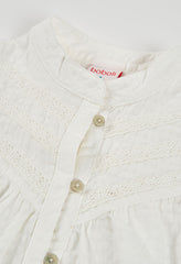 Blusa Manga Larga Detalle Bordado Blanco Boboli detalle
