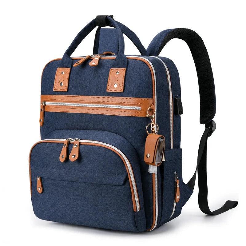 Pañalera Morral Detalle Cremallera Café Navy