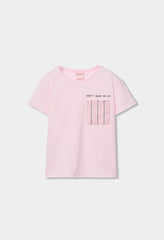 Pijama Short Estampado Rayas Rosa Boboli blusa