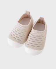 Medias con Suela Malla Bebés Beige
