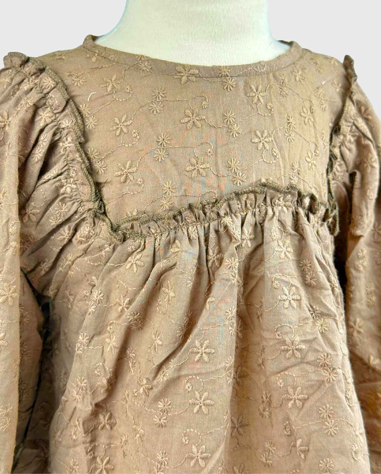 Conjunto Bebé Niña Blusa Flores Bordado Textura