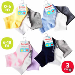 Set 3 Pares De Medias Tobillera Unicolor Unisex Colores