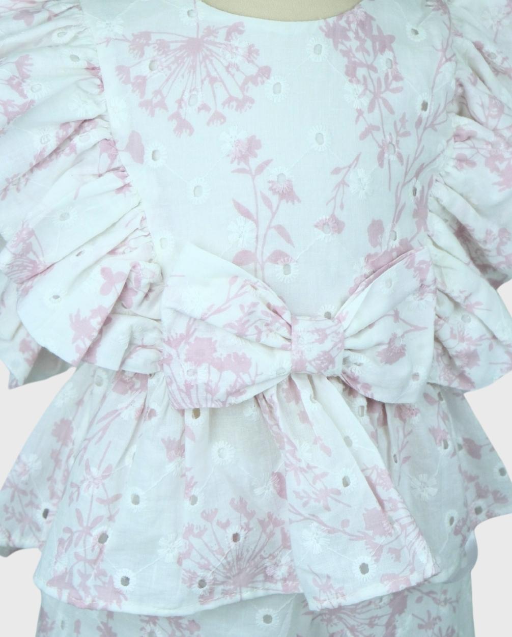 Conjunto Short Ojalillo Rosa Moda