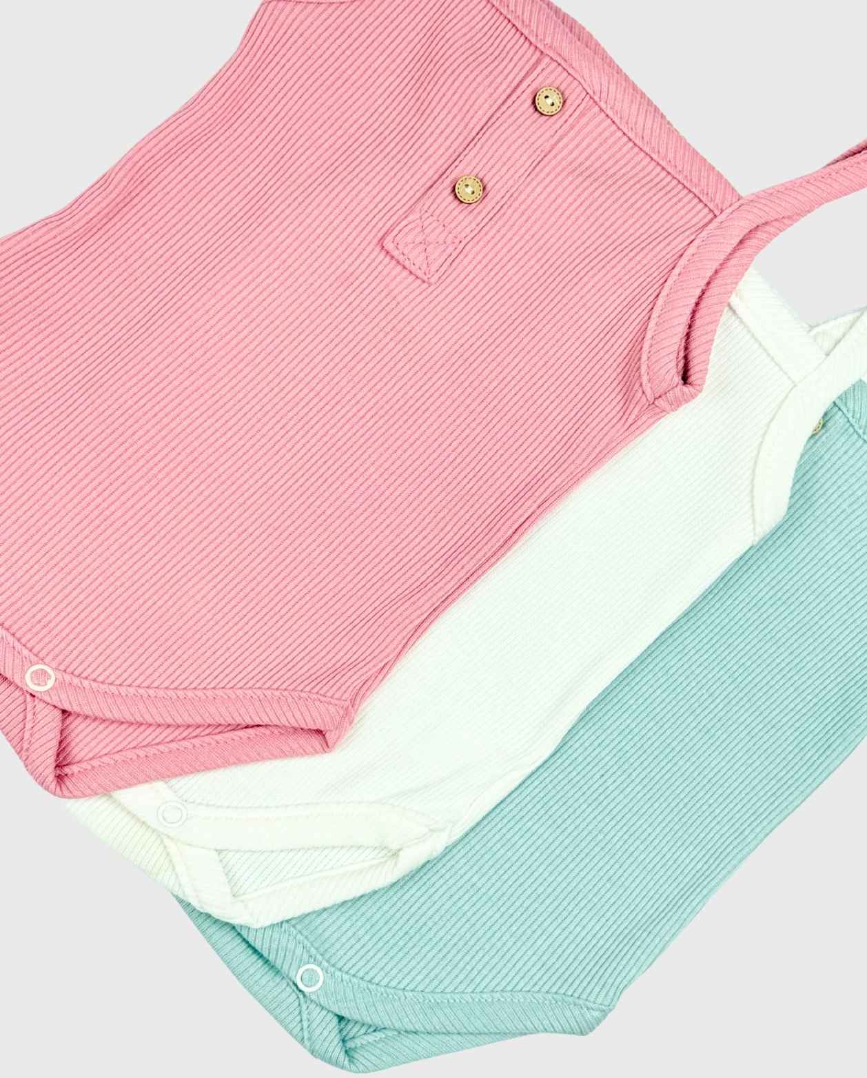 Set 3 Bodys Tirantes Colores Pastel Detalle