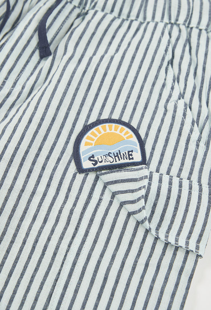Conjunto Bermuda Rayas Surf Azul Bobolidetalle