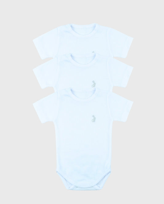 Set 3 Bodys Manga Corta Blanco Unisex