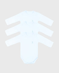 Set 3 Bodys Manga Larga Blanco Unisex