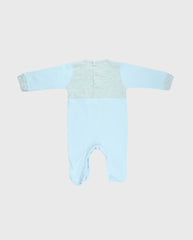 Pijama Enteriza Bordado 100% Algodón Gris Azul Blue